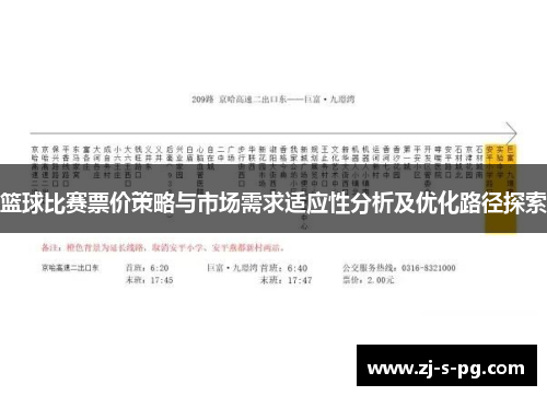 篮球比赛票价策略与市场需求适应性分析及优化路径探索