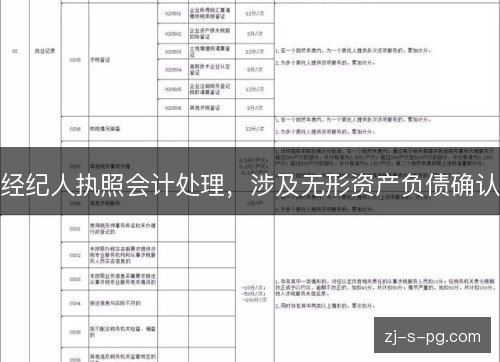 经纪人执照会计处理，涉及无形资产负债确认